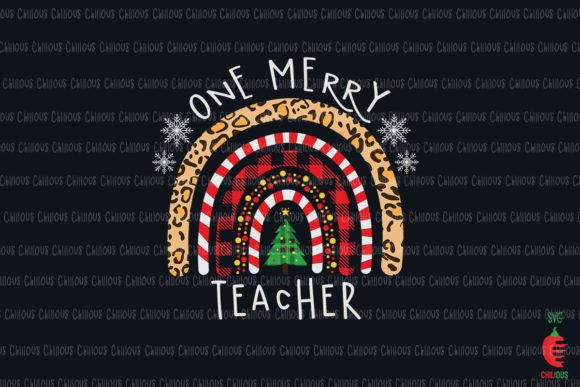 One Merry Teacher Rainbow Christmas