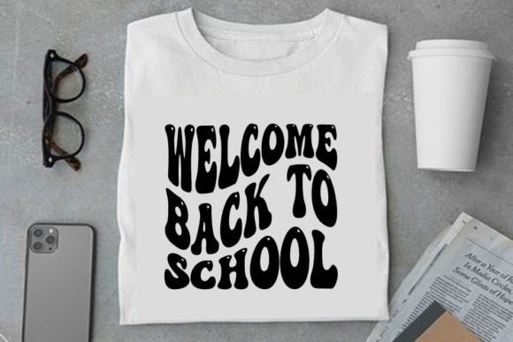 Retro Text Design, Welcome Back to School: A Nostalgic Touch for Creative Projects