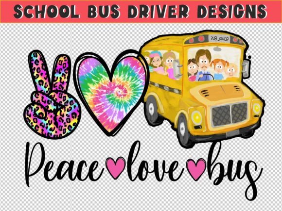 School Bus Driver Sublimation Font